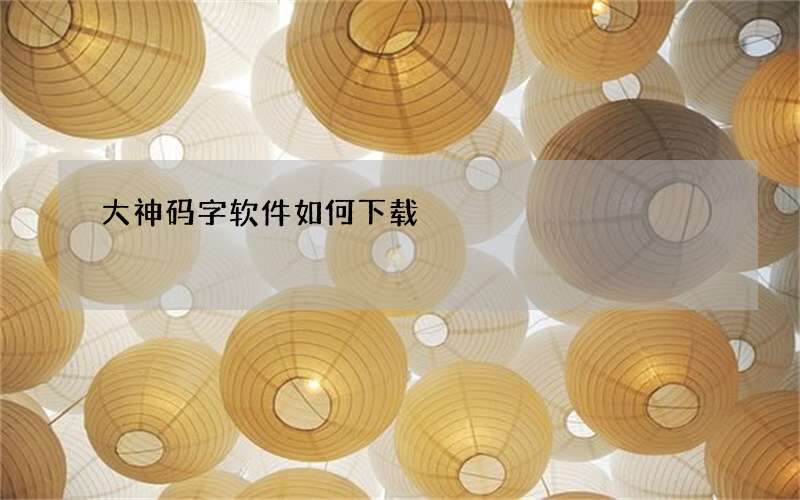 大神码字软件如何下载