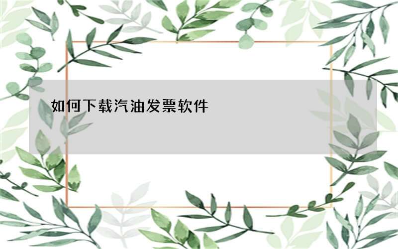 如何下载汽油发票软件