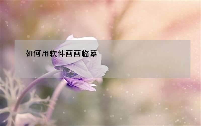 如何用软件画画临摹