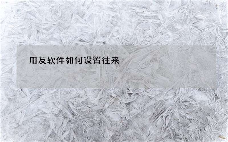 用友软件如何设置往来