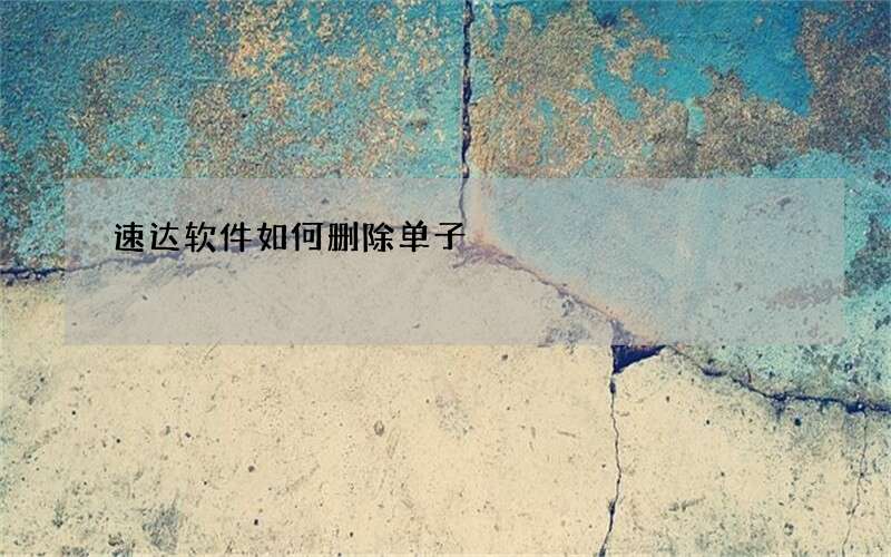 速达软件如何删除单子